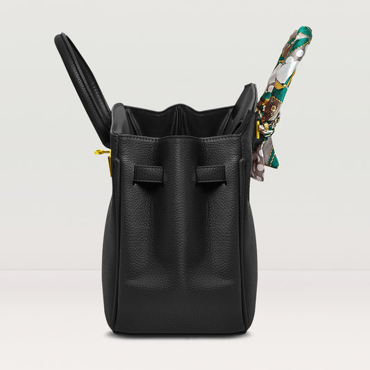 Women's Handbags Platinum Lychee Leather Tote Bags Tailored for the Fashion, Black