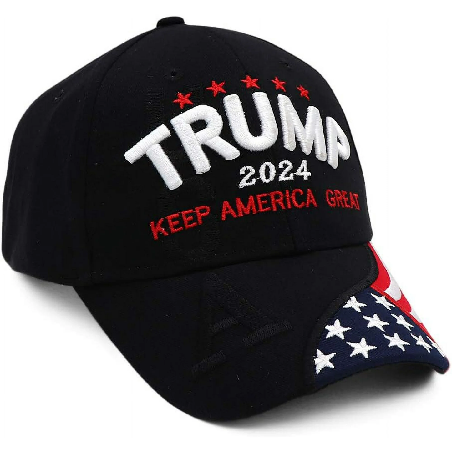Trump 2024 45-47 MAGA Hat Make America Great Again Donald Trump Slogan with USA Flag Baseball Cap, Black