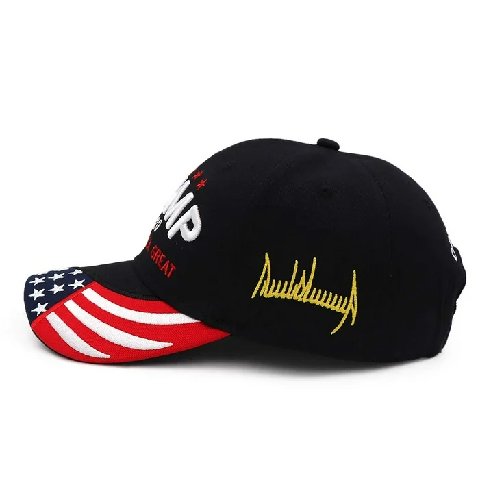 Trump 2024 45-47 MAGA Hat Make America Great Again Donald Trump Slogan with USA Flag Baseball Cap, Black