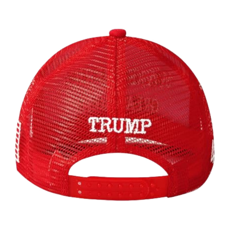 MAGA Hat Make America Great Again Donald Trump 2024 45-47 Slogan with USA Flag Adjustable Baseball Cap Mesh-Back, Red