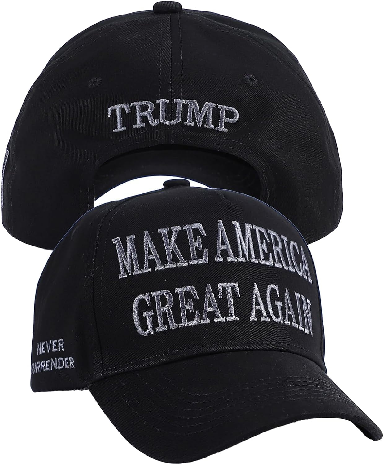 Trump 2024 45-47 MAGA Hat Make America Great Again Donald Trump Slogan with USA Flag Baseball Cap, Black-Gray