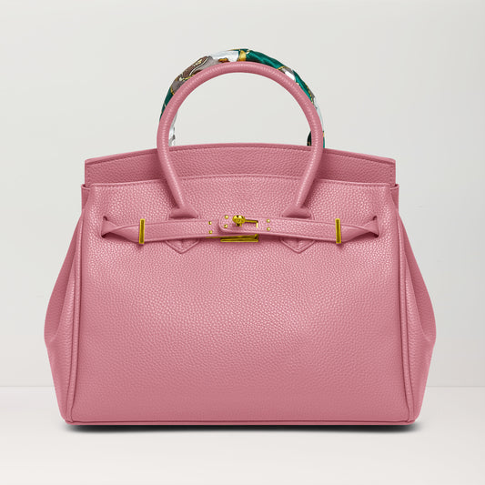 Women's Handbags Platinum Lychee Leather Tote Bags Tailored for the Fashion, Pink