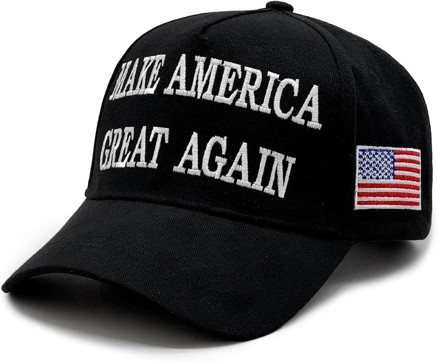 Trump 2024 45-47 MAGA Hat Make America Great Again Donald Trump Slogan with USA Flag Baseball Cap, Black