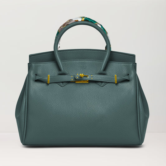 Women's Handbags Platinum Lychee Leather Tote Bags Tailored for the Fashion, Green