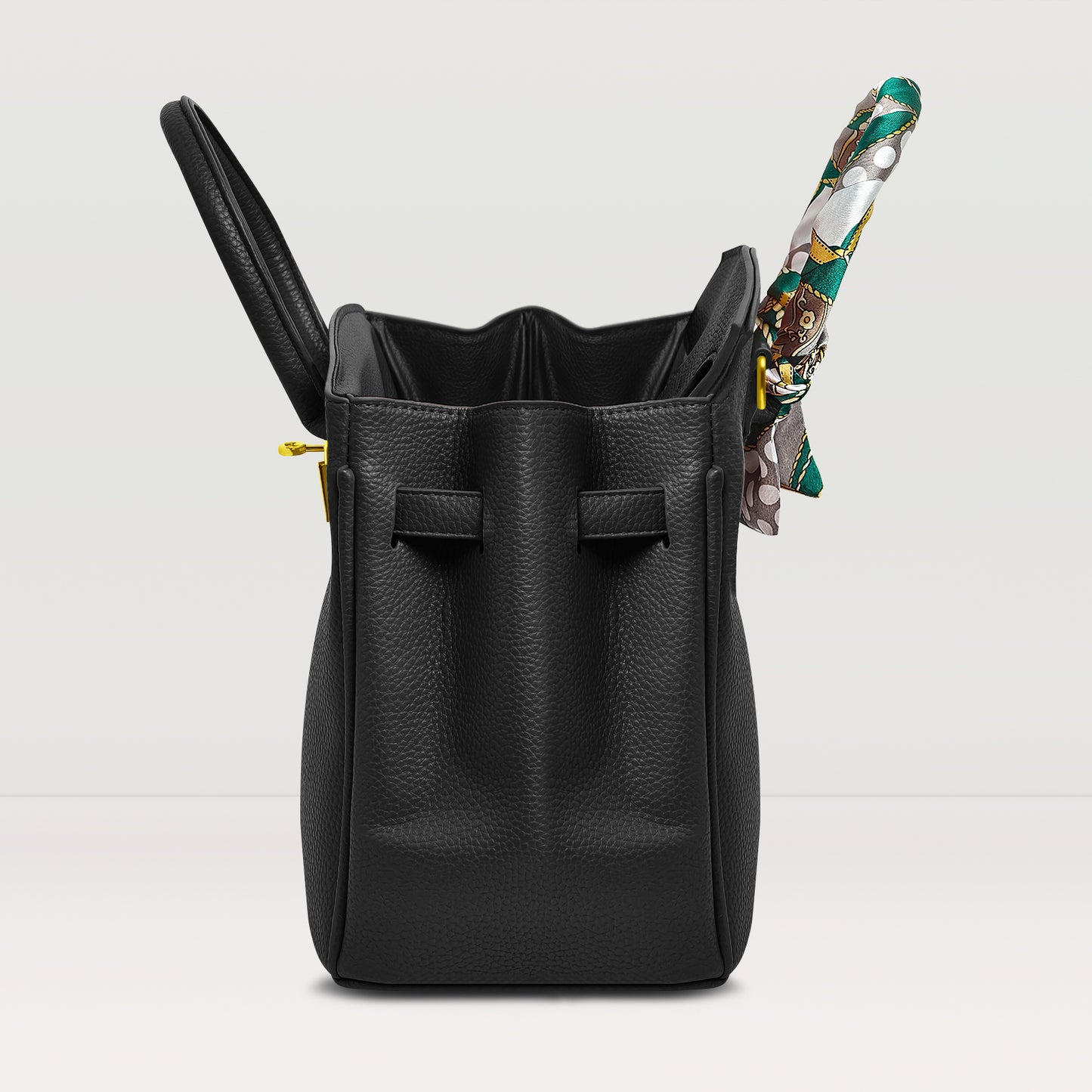 Women's Handbags Platinum Lychee Leather Tote Bags Tailored for the Fashion, Black