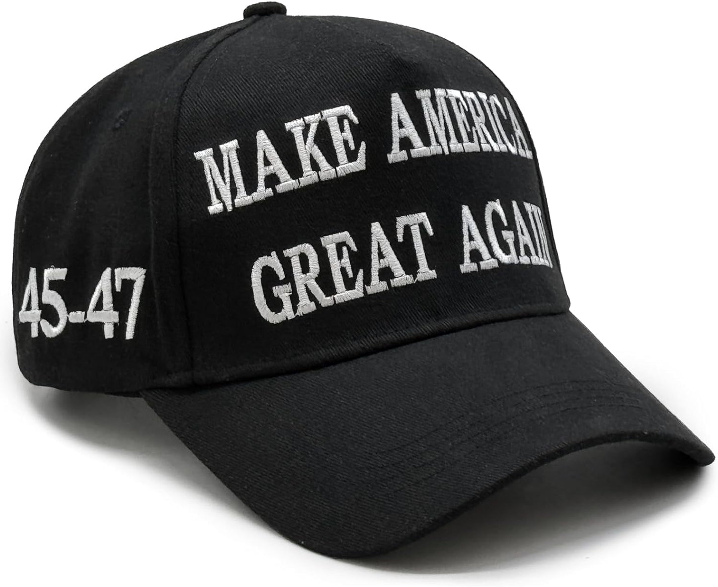 Trump 2024 45-47 MAGA Hat Make America Great Again Donald Trump Slogan with USA Flag Baseball Cap, Black