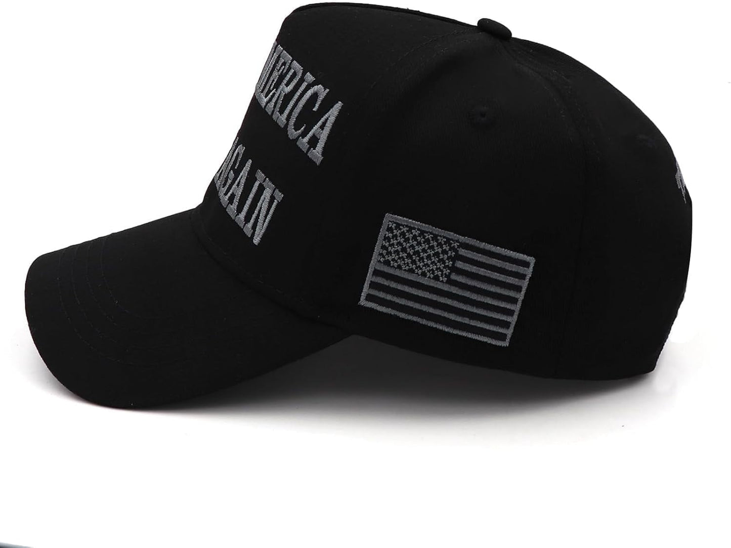Trump 2024 45-47 MAGA Hat Make America Great Again Donald Trump Slogan with USA Flag Baseball Cap, Black-Gray