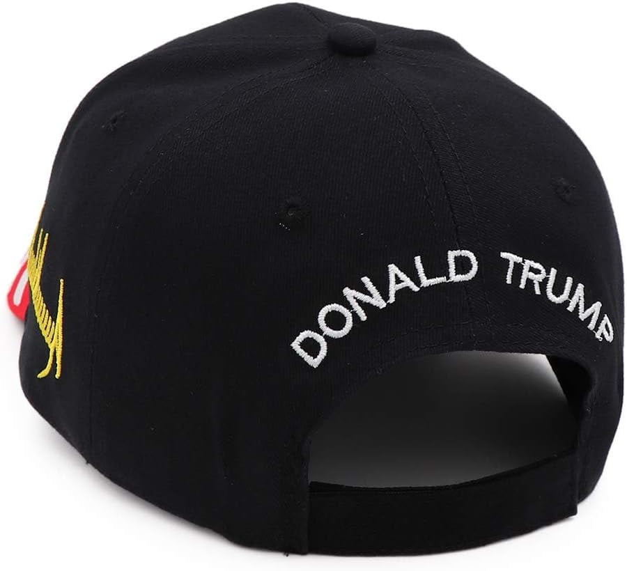Trump 2024 45-47 MAGA Hat Make America Great Again Donald Trump Slogan with USA Flag Baseball Cap, Black