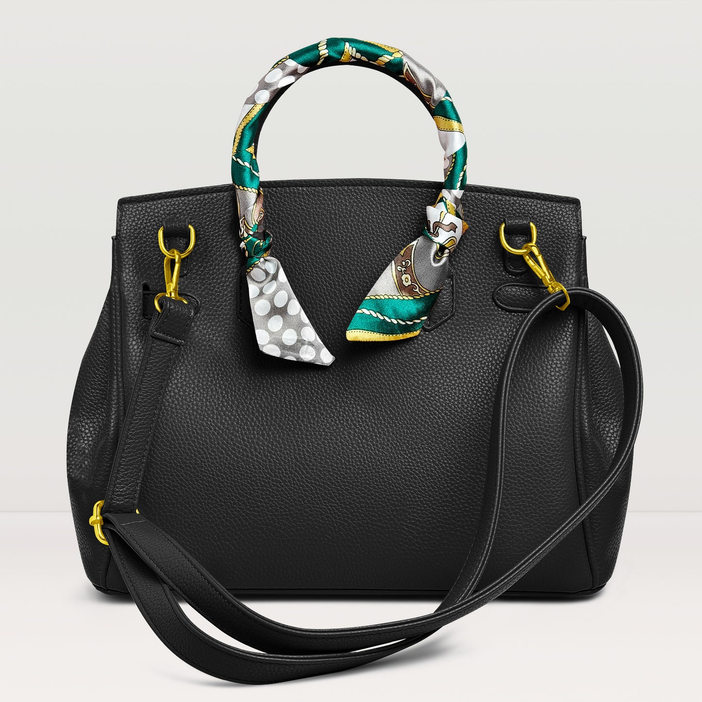 Women's Handbags Platinum Lychee Leather Tote Bags Tailored for the Fashion, Black