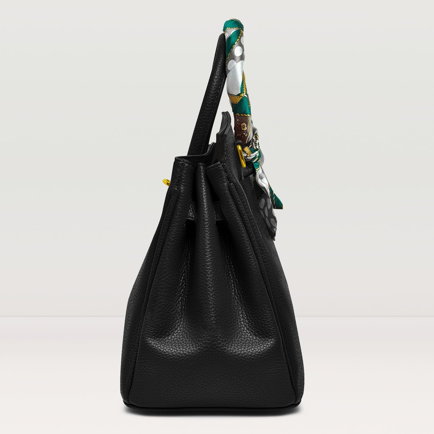 Women's Handbags Platinum Lychee Leather Tote Bags Tailored for the Fashion, Black